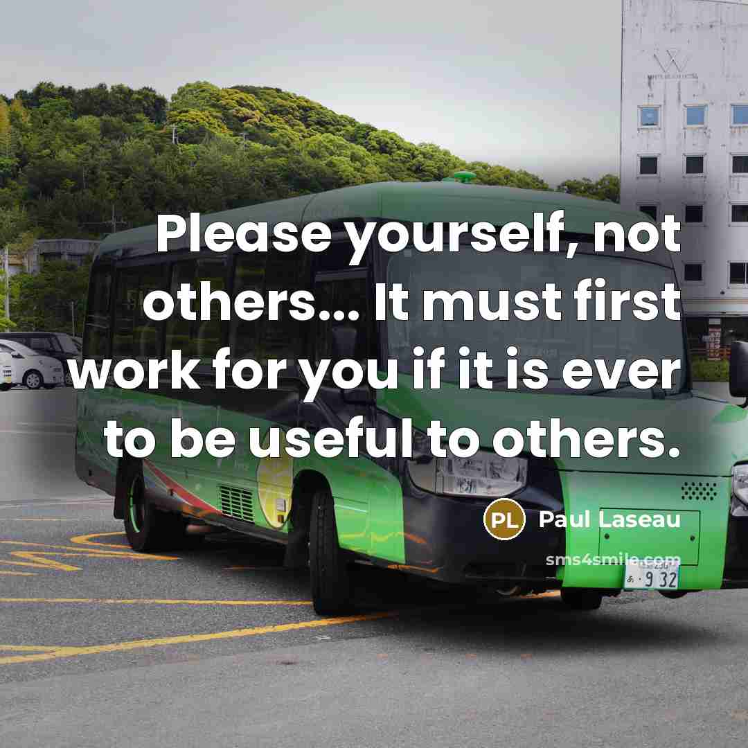 “Please yourself, not others... It must first work for you if it is ever to be useful to others.” quote by Paul Laseau
