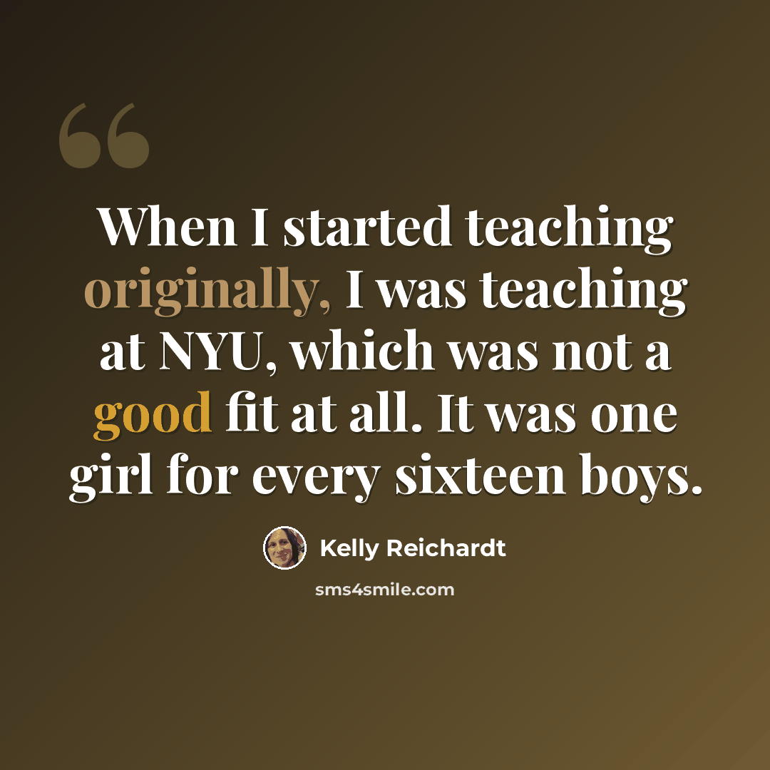 “When I started teaching originally, I was teaching at NYU, which was not a good fit at all. It was one girl for every sixteen boys.” quote by Kelly Reichardt