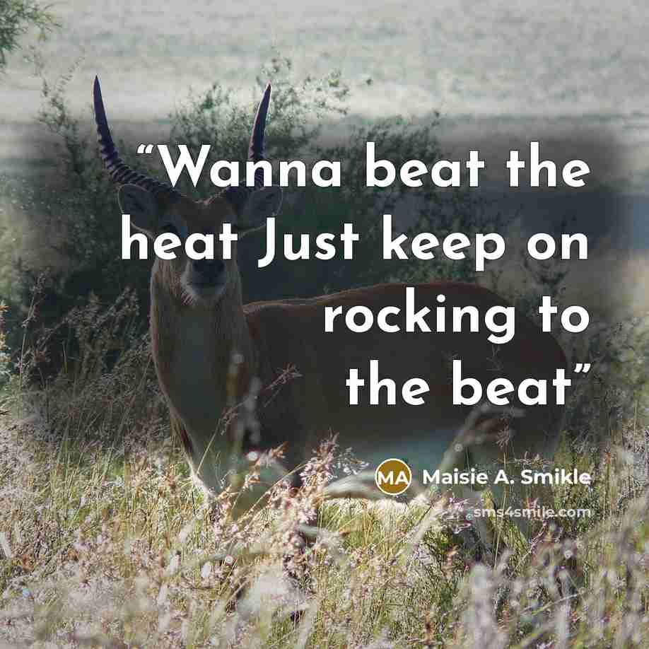 “Wanna beat the heat Just keep on rocking to the beat” quote by Maisie A. Smikle