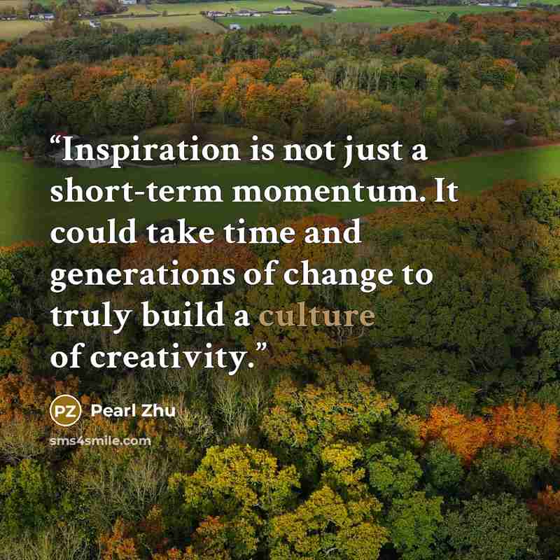 “Inspiration is not just a short-term momentum. It could take time and generations of change to truly build a culture of creativity.” quote by Pearl Zhu