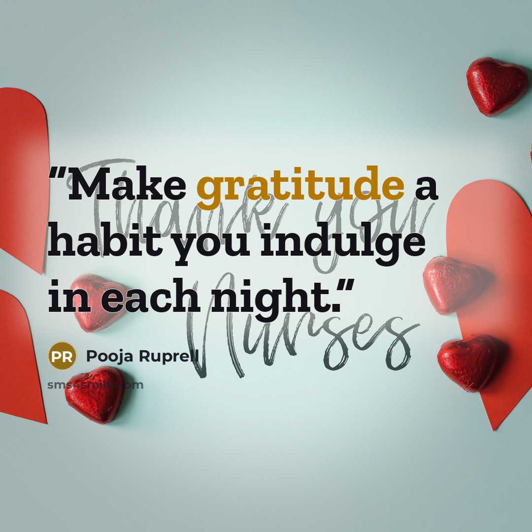 “Make gratitude a habit you indulge in each night.” quote by Pooja Ruprell