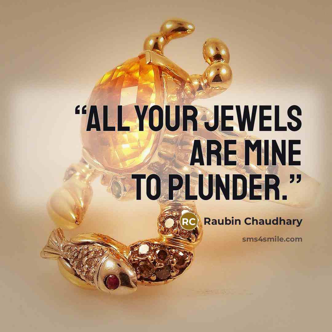 “All your jewels are mine to plunder.” quote by Raubin Chaudhary