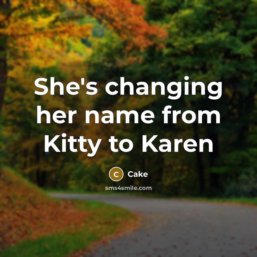 “She's changing her name from Kitty to Karen” quote by Cake