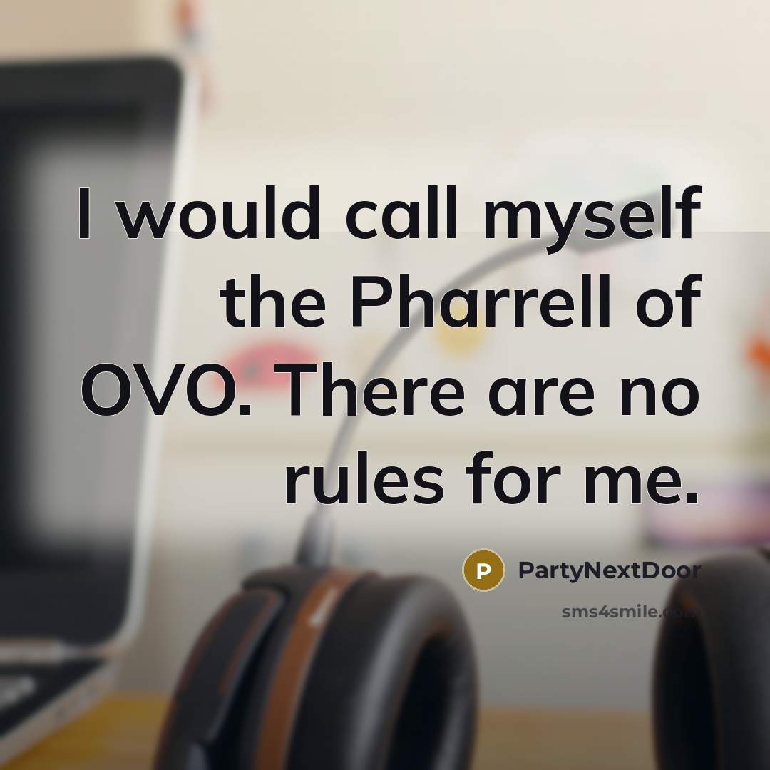 “I would call myself the Pharrell of OVO. There are no rules for me.” quote by PartyNextDoor