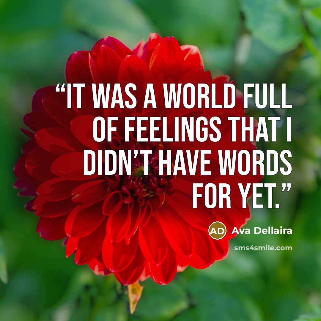 “It was a world full of feelings that I didn’t have words for yet.” quote by Ava Dellaira