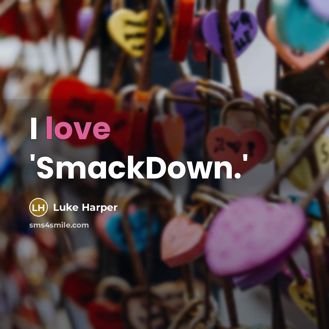 “I love 'SmackDown.'” quote by Luke Harper