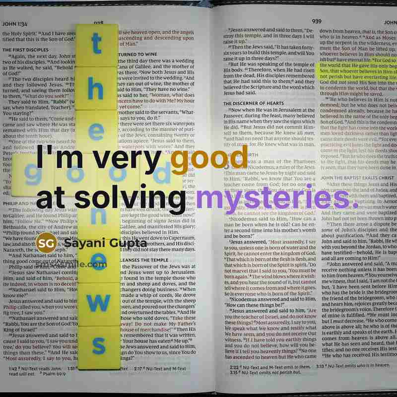 “I'm very good at solving mysteries.” quote by Sayani Gupta