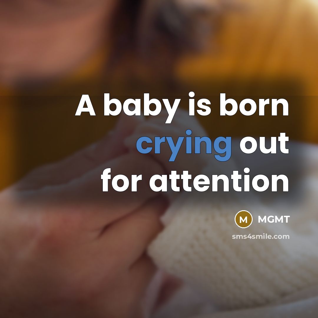 “A baby is born crying out for attention” quote by MGMT