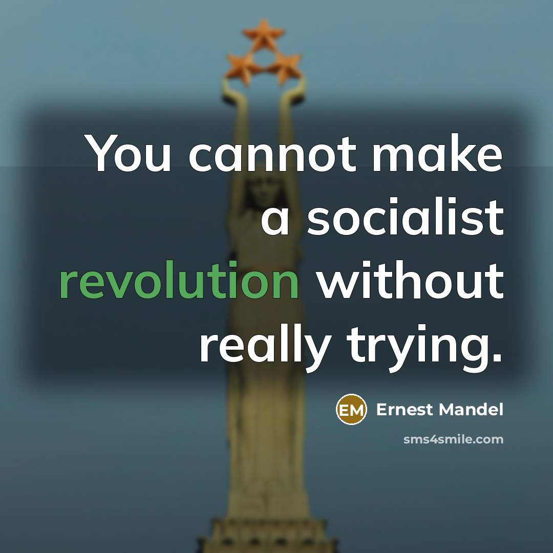 “You cannot make a socialist revolution without really trying.” quote by Ernest Mandel