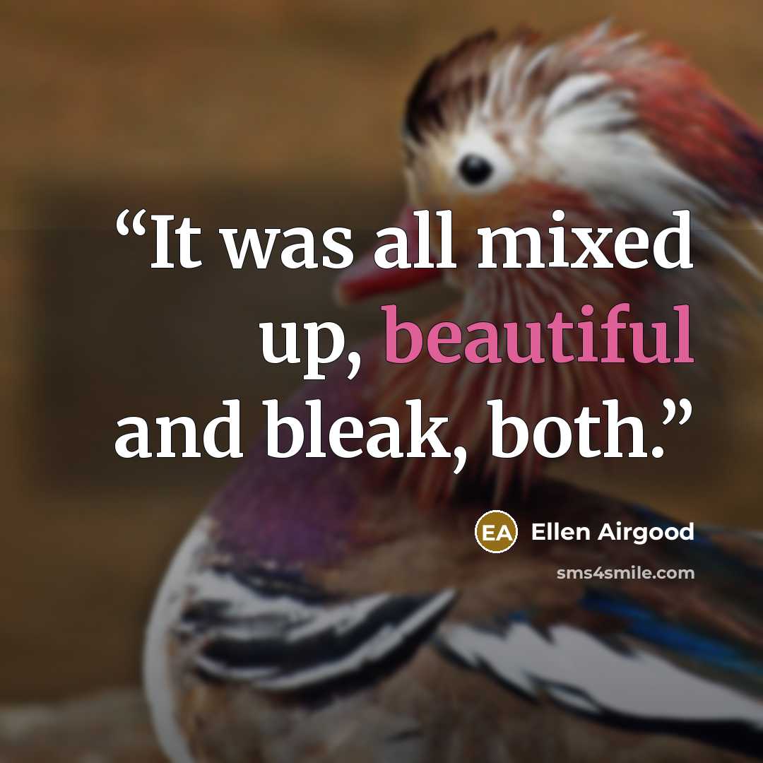 “It was all mixed up, beautiful and bleak, both.” quote by Ellen Airgood
