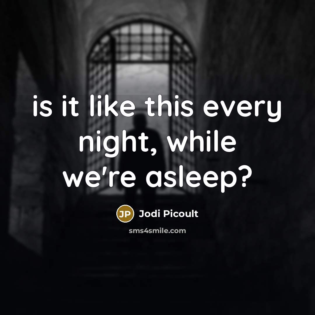 “is it like this every night, while we're asleep?” quote by Jodi Picoult