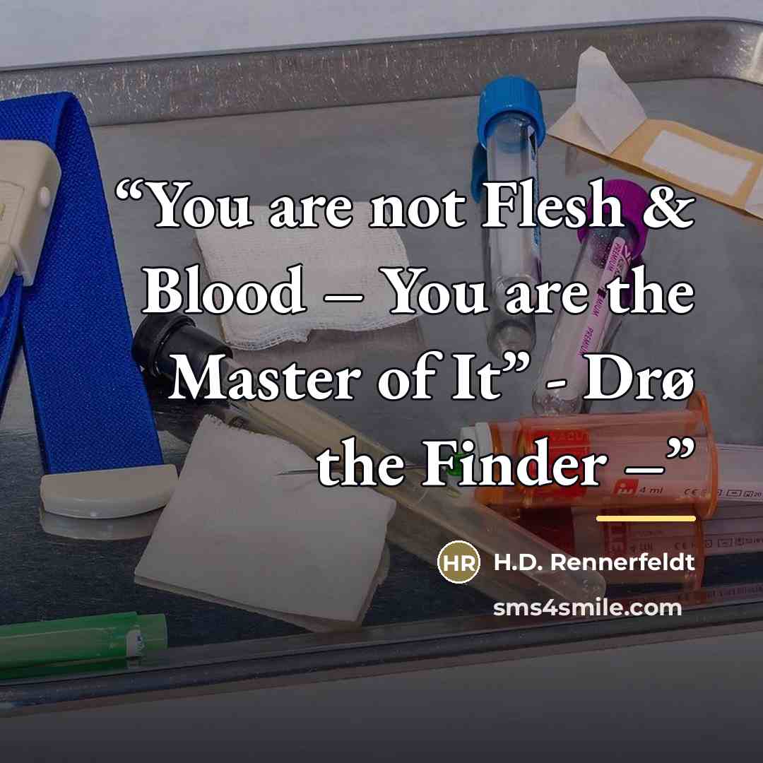 “You are not Flesh & Blood – You are the Master of It” - Drø the Finder –” quote by H.D. Rennerfeldt