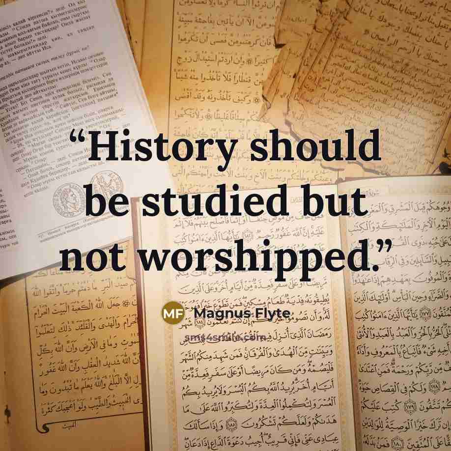 “History should be studied but not worshipped.” quote by Magnus Flyte