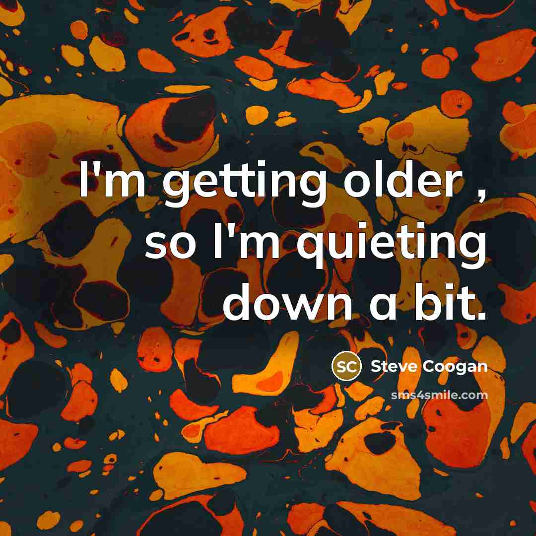 “I'm getting older , so I'm quieting down a bit.” quote by Steve Coogan