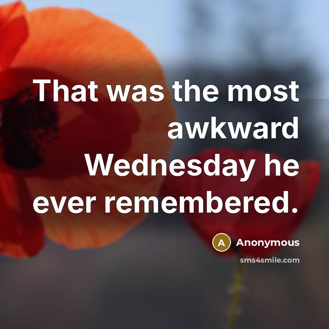 “That was the most awkward Wednesday he ever remembered.” quote by Anonymous