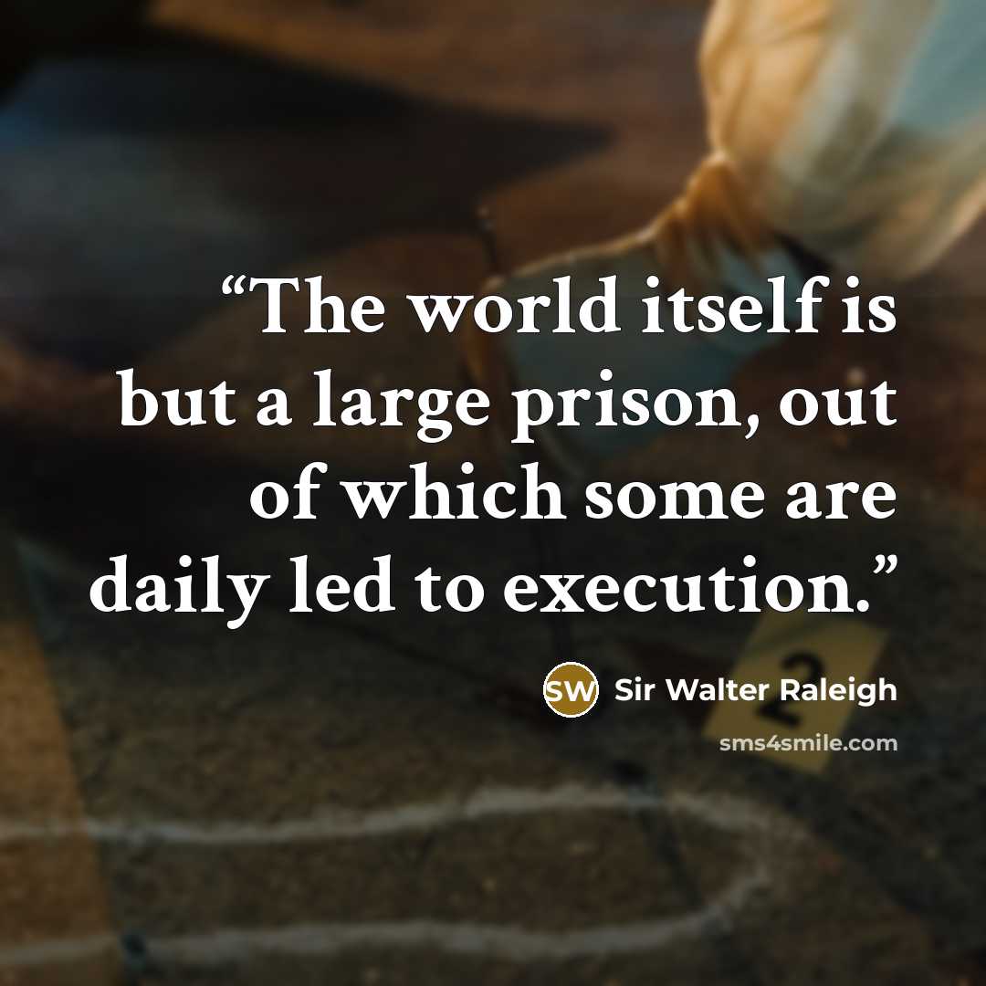 “The world itself is but a large prison, out of which some are daily led to execution.” quote by Sir Walter Raleigh