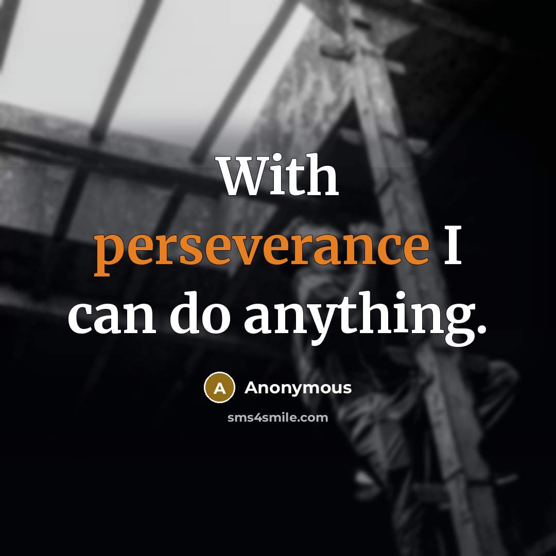 “With perseverance I can do anything.” quote by Anonymous
