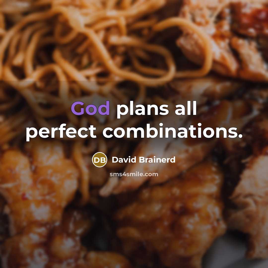 “God plans all perfect combinations.” quote by David Brainerd