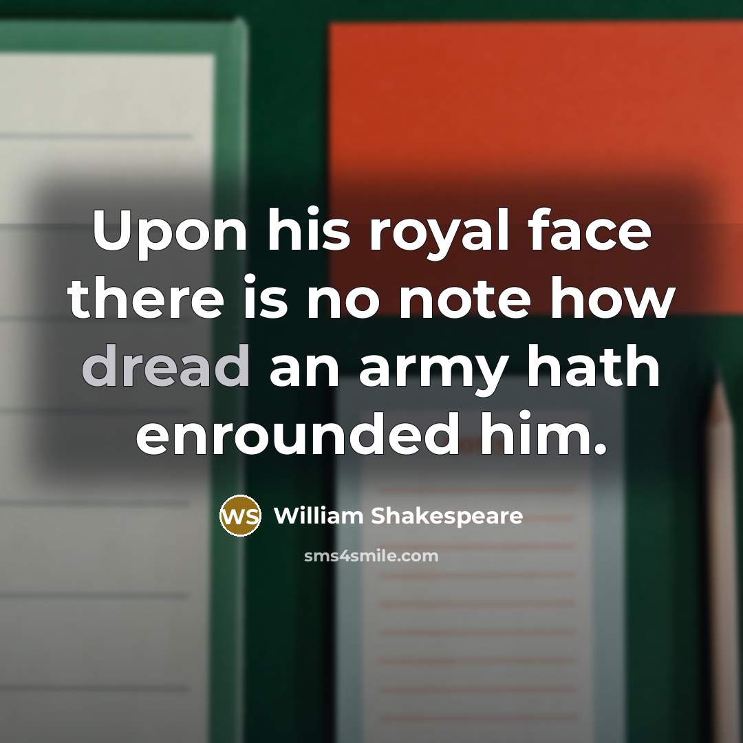 “Upon his royal face there is no note how dread an army hath enrounded him.” quote by William Shakespeare