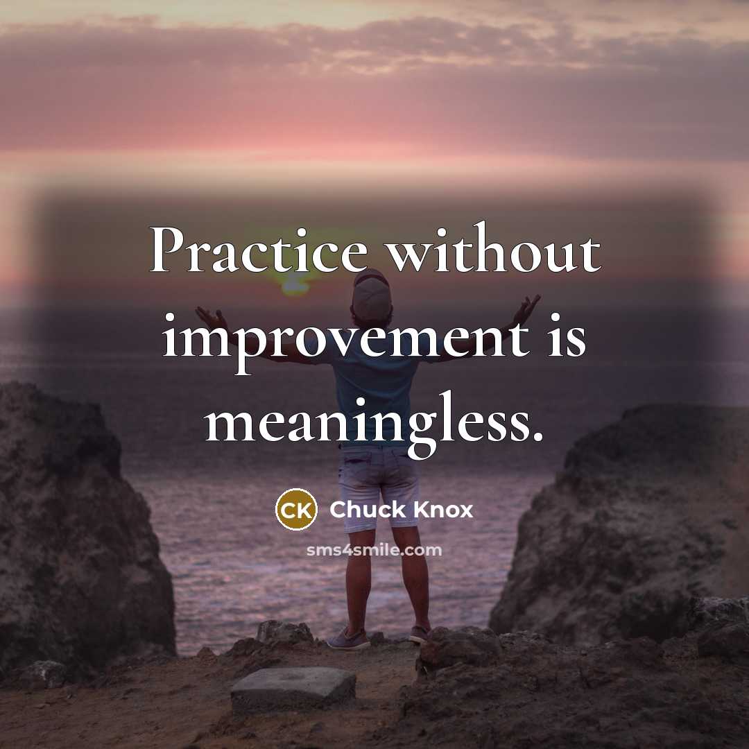 “Practice without improvement is meaningless.” quote by Chuck Knox