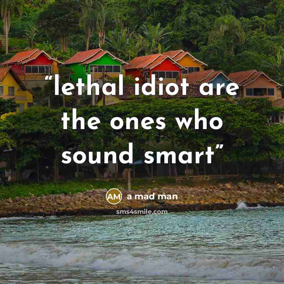 “lethal idiot are the ones who sound smart” quote by a mad man