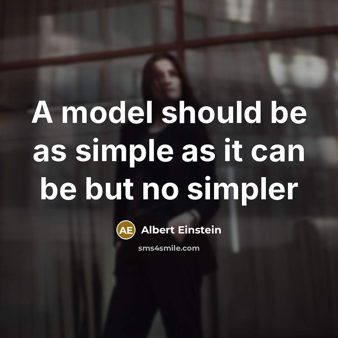 “A model should be as simple as it can be but no simpler” quote by Albert Einstein