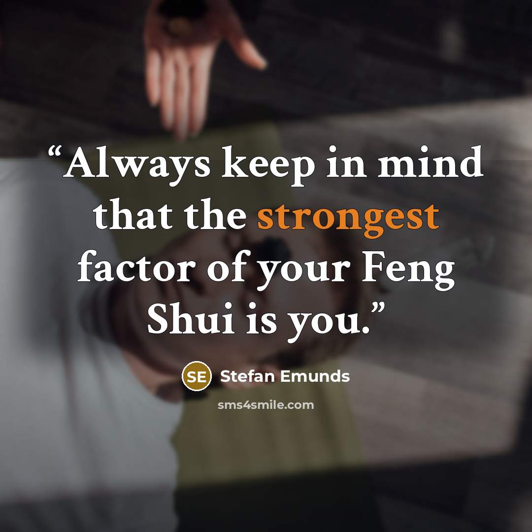 “Always keep in mind that the strongest factor of your Feng Shui is you.” quote by Stefan Emunds