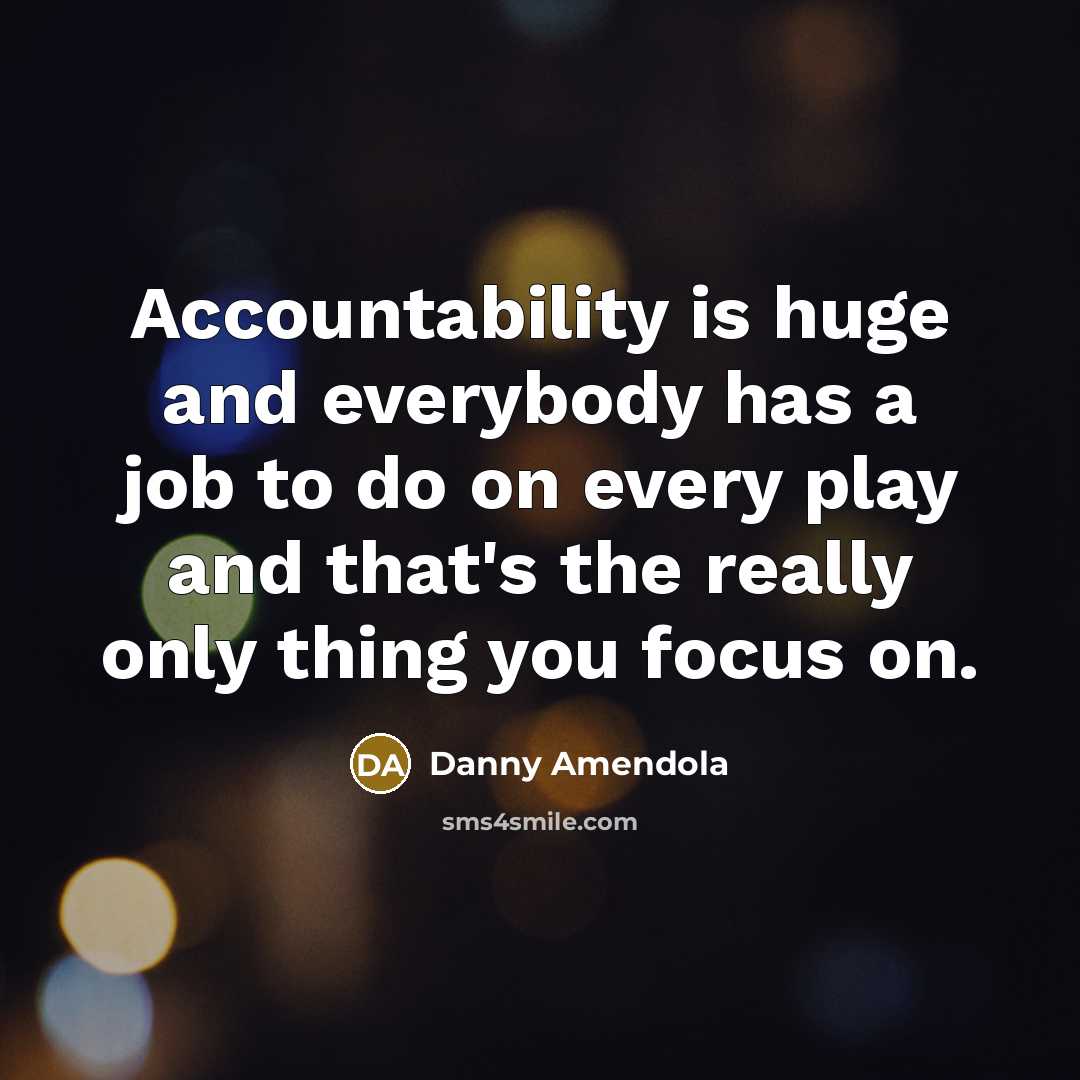 “Accountability is huge and everybody has a job to do on every play and that's the really only thing you focus on.” quote by Danny Amendola