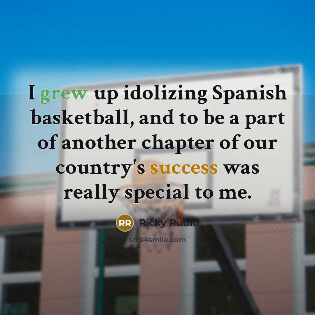“I grew up idolizing Spanish basketball, and to be a part of another chapter of our country's success was really special to me.” quote by Ricky Rubio