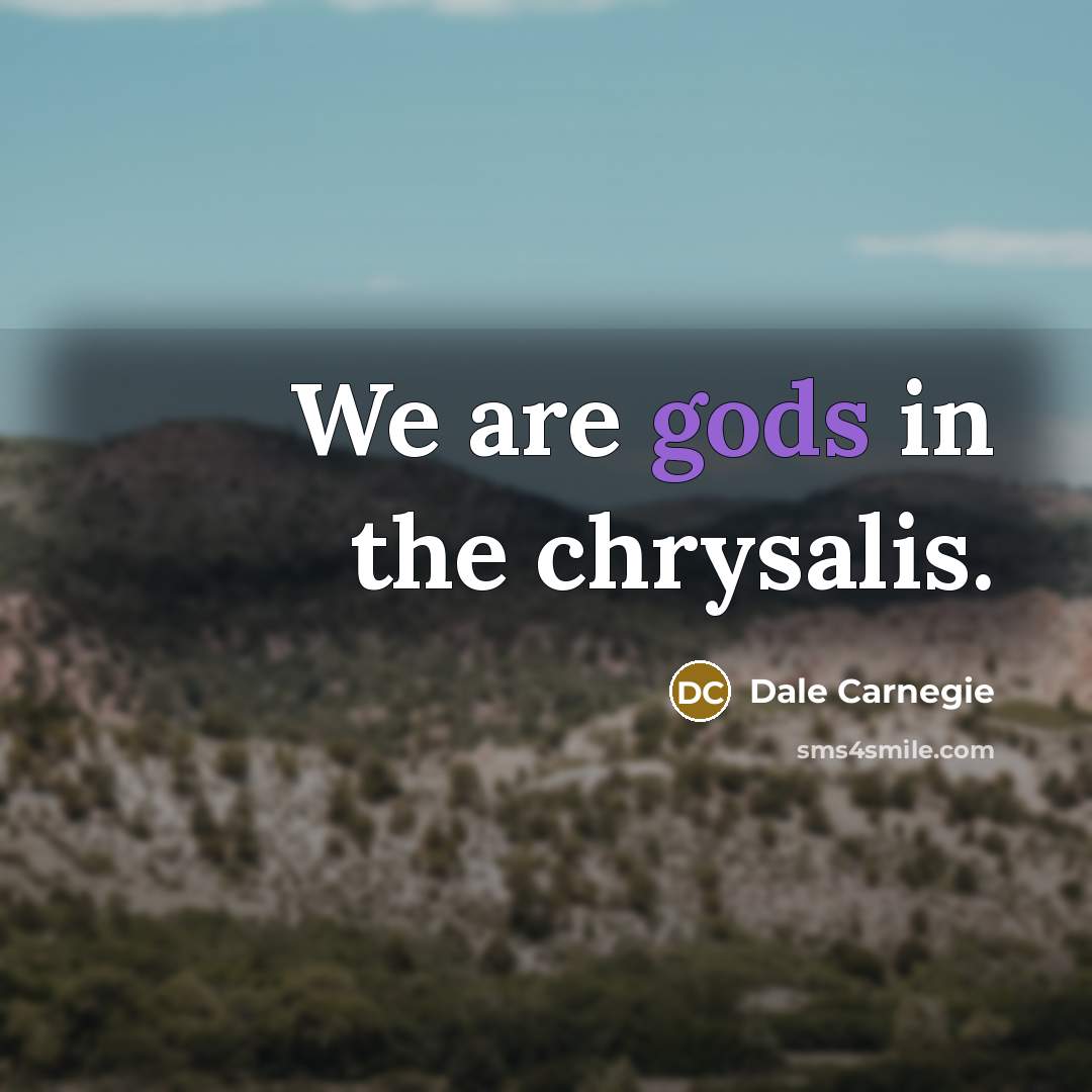 “We are gods in the chrysalis.” quote by Dale Carnegie