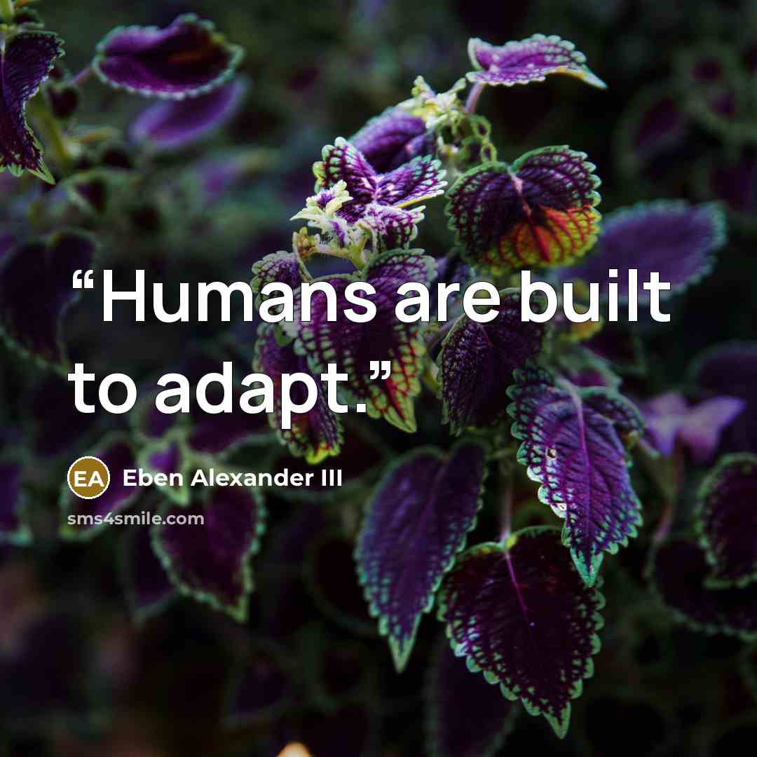 “Humans are built to adapt.” quote by Eben Alexander III