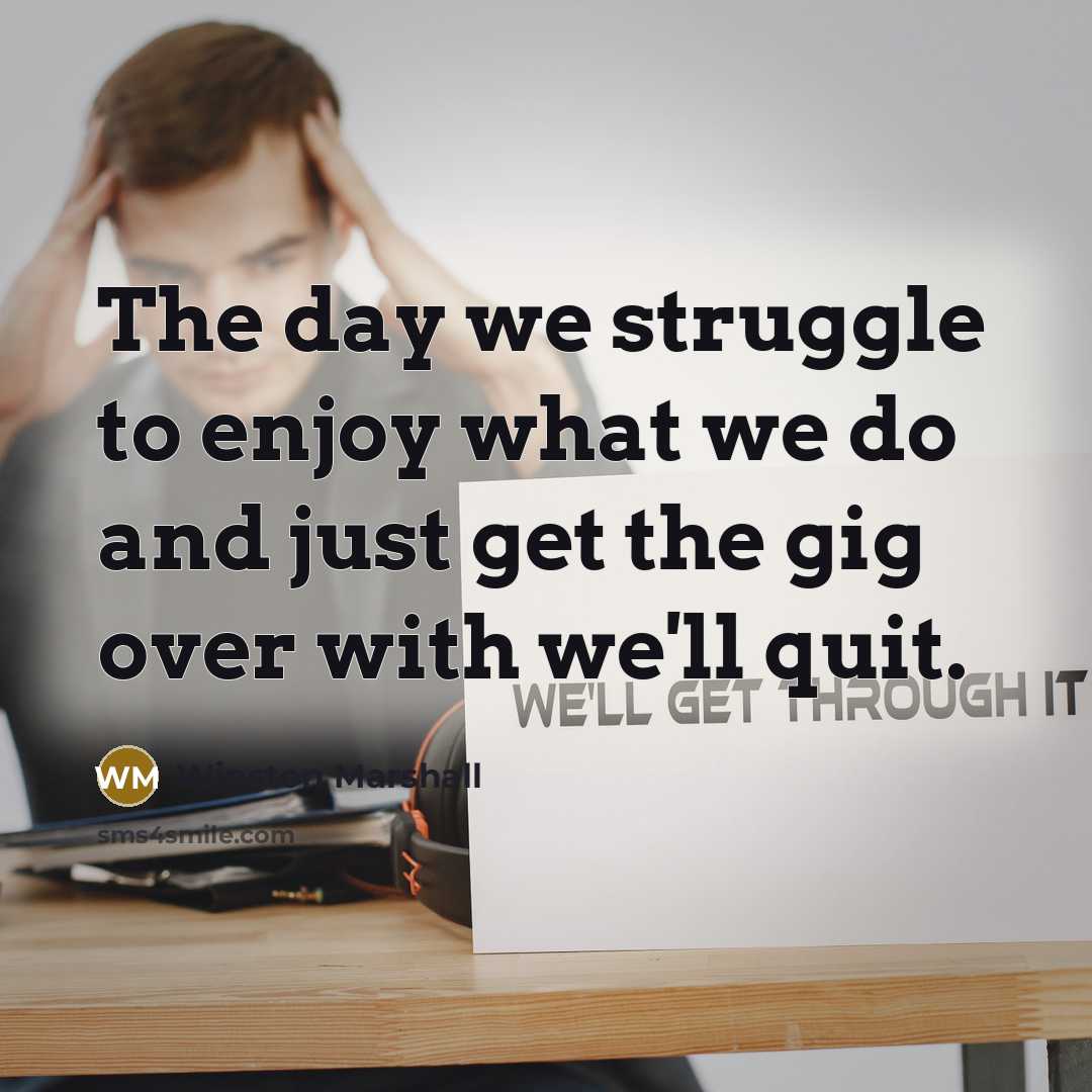 “The day we struggle to enjoy what we do and just get the gig over with we'll quit.” quote by Winston Marshall