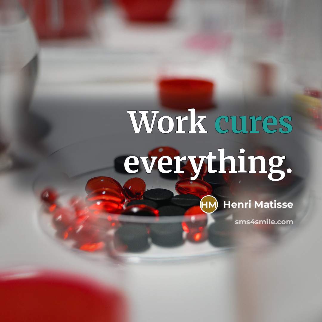 “Work cures everything.” quote by Henri Matisse