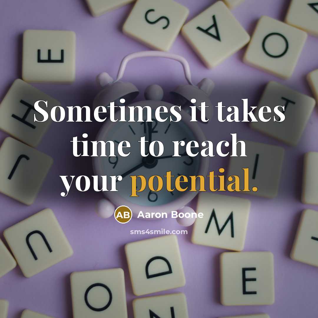 “Sometimes it takes time to reach your potential.” quote by Aaron Boone