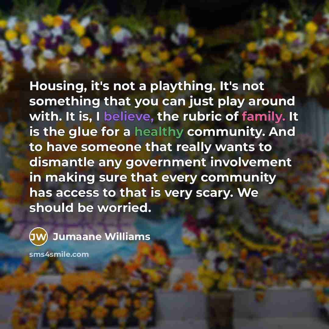 “Housing, it's not a plaything. It's not something that you can just play around with. It is, I believe, the rubric of family. It is the glue for a healthy community. And to have someone that really wants to dismantle any government involvement in making sure that every community has access to that…” quote by Jumaane Williams