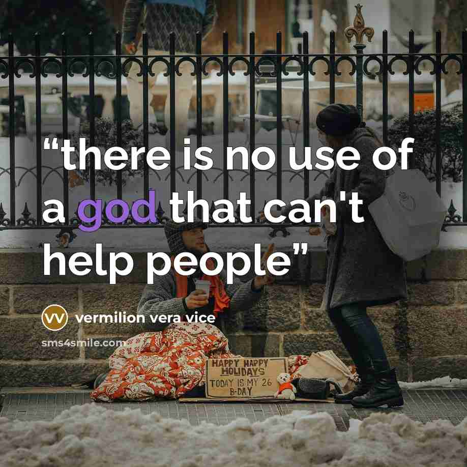 “there is no use of a god that can't help people” quote by vermilion vera vice