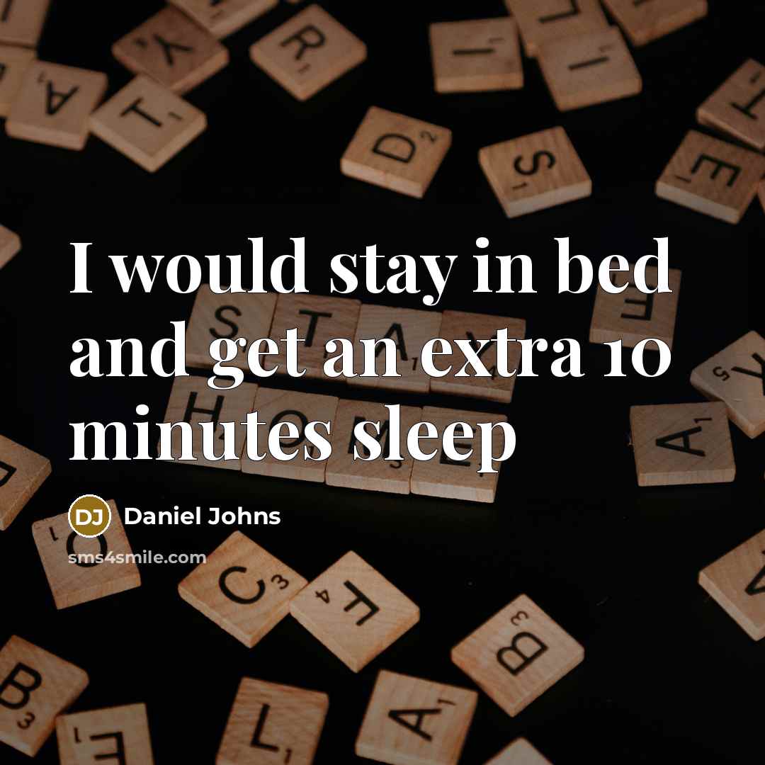 “I would stay in bed and get an extra 10 minutes sleep” quote by Daniel Johns