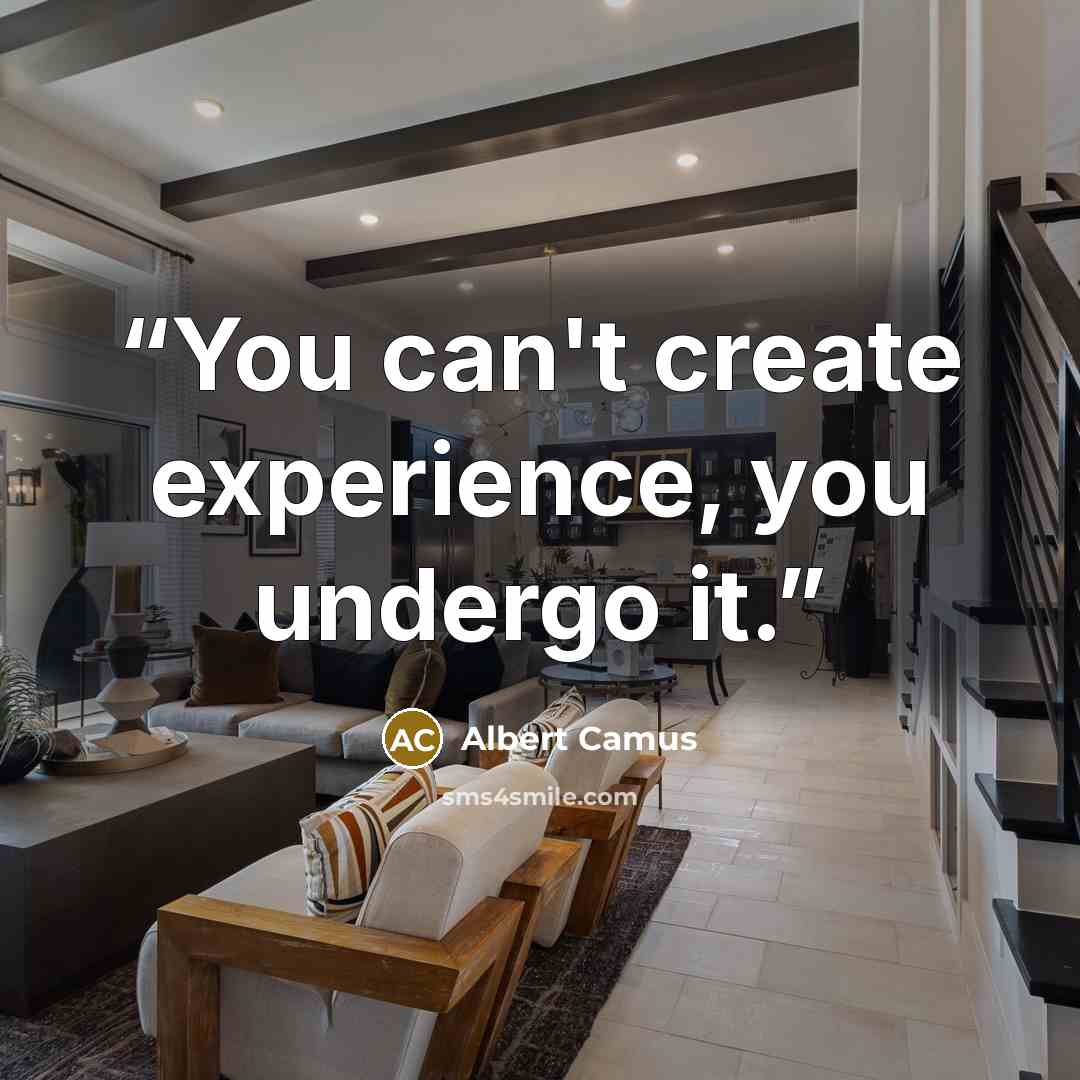 “You can't create experience, you undergo it.” quote by Albert Camus