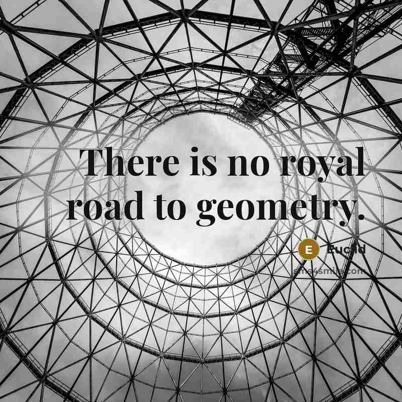 “There is no royal road to geometry.” quote by Euclid
