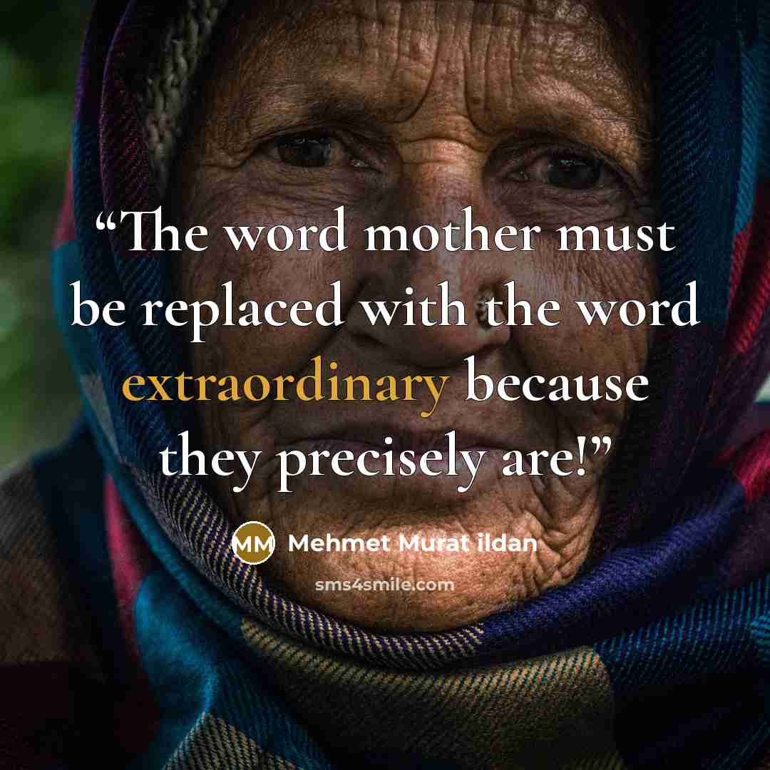 “The word mother must be replaced with the word extraordinary because they precisely are!” quote by Mehmet Murat ildan