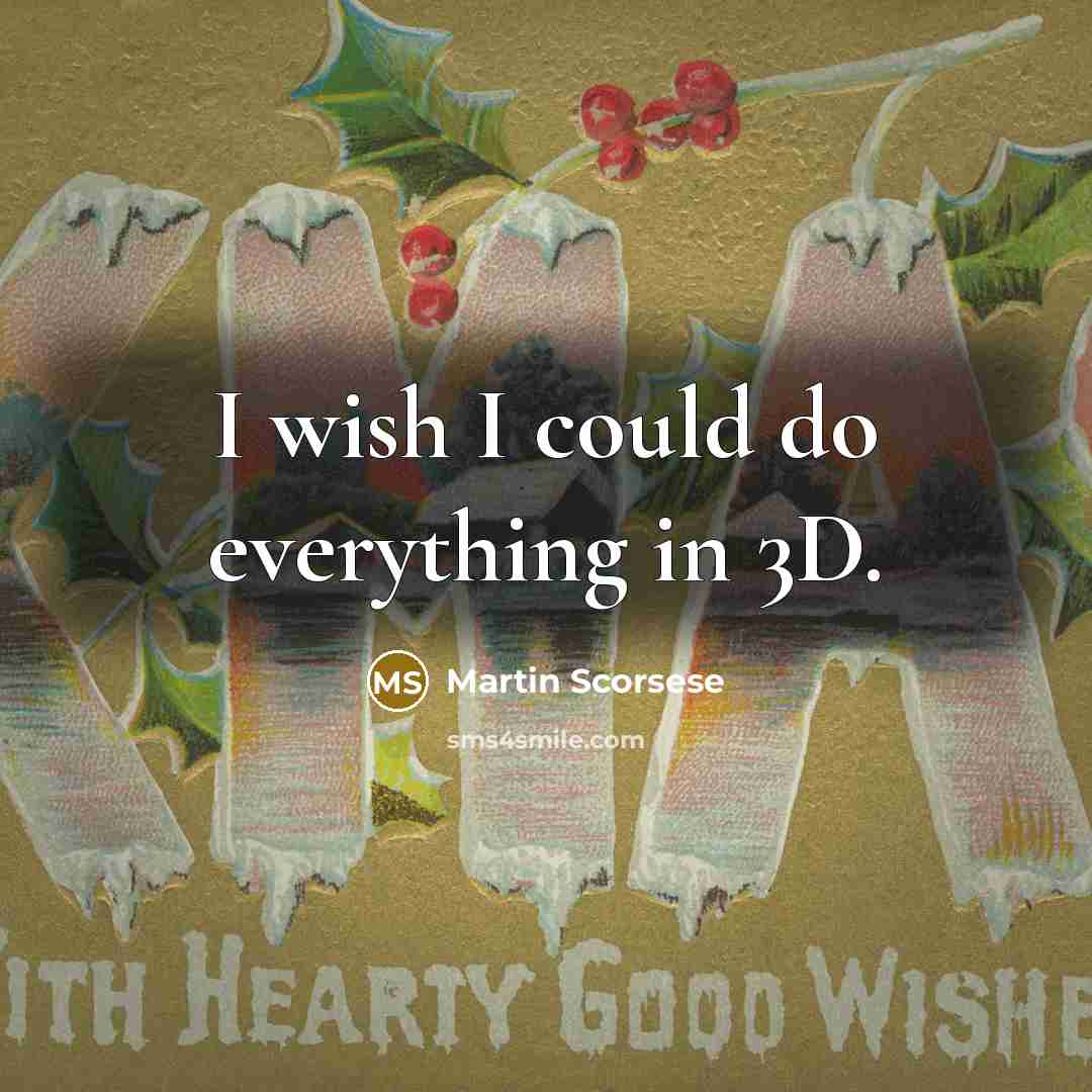 “I wish I could do everything in 3D.” quote by Martin Scorsese