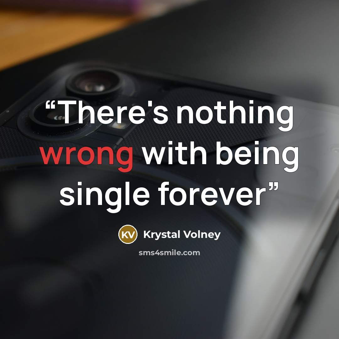 “There's nothing wrong with being single forever” quote by Krystal Volney