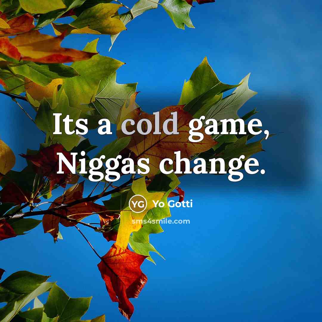 “Its a cold game, Niggas change.” quote by Yo Gotti