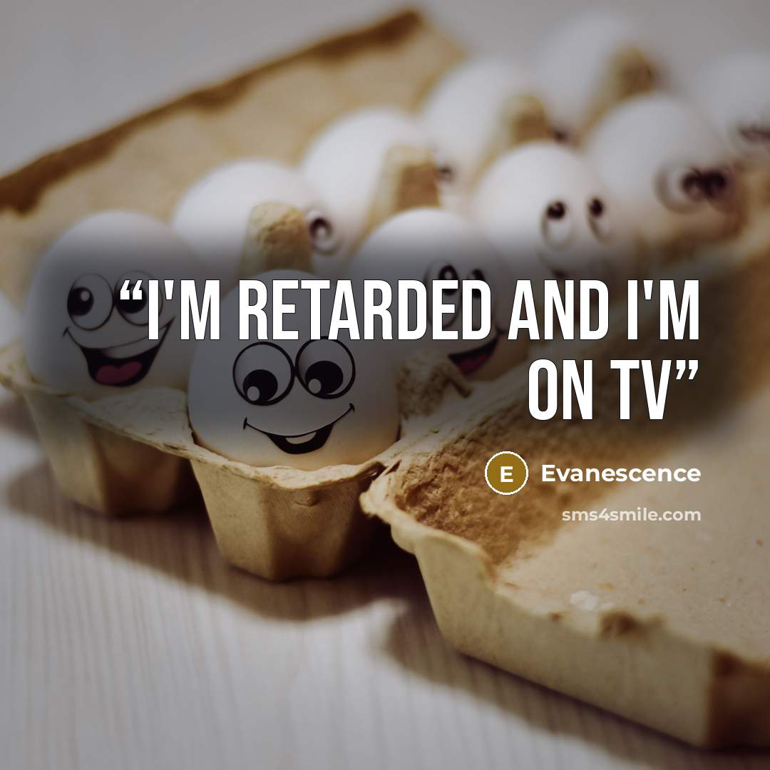 “I'm retarded and I'm on TV” quote by evanescence