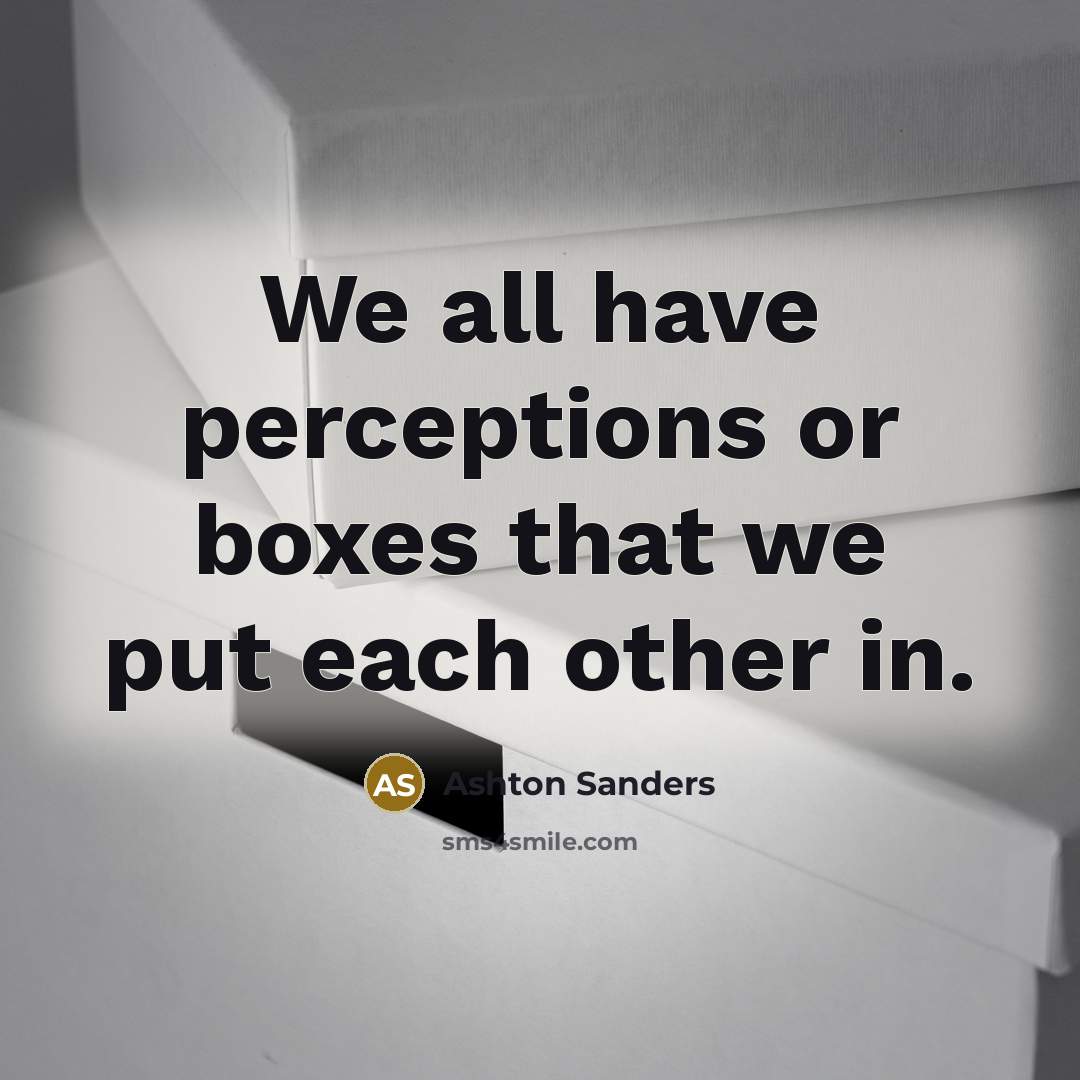 “We all have perceptions or boxes that we put each other in.” quote by Ashton Sanders