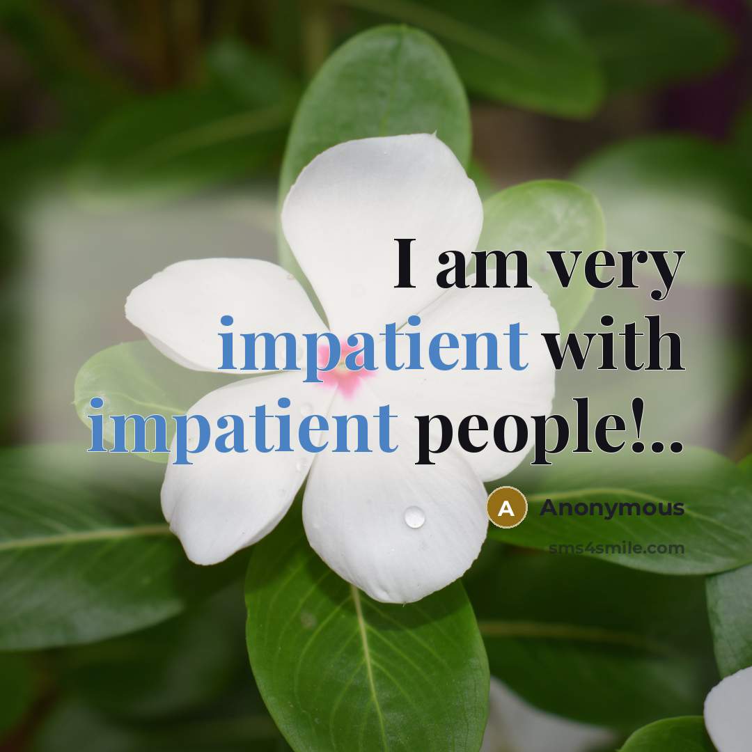 “I am very impatient with impatient people!..” quote by Anonymous