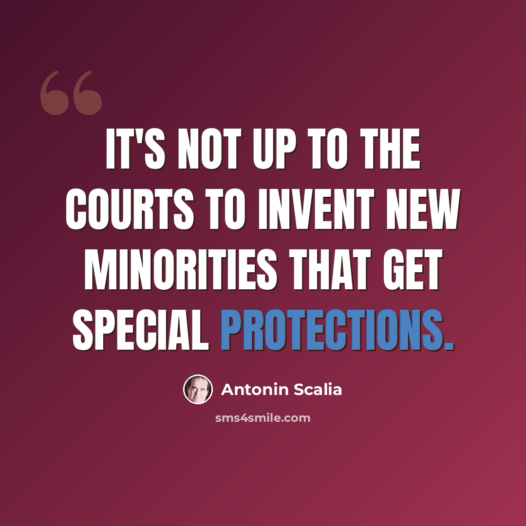 “It's not up to the courts to invent new minorities that get special protections.” quote by Antonin Scalia