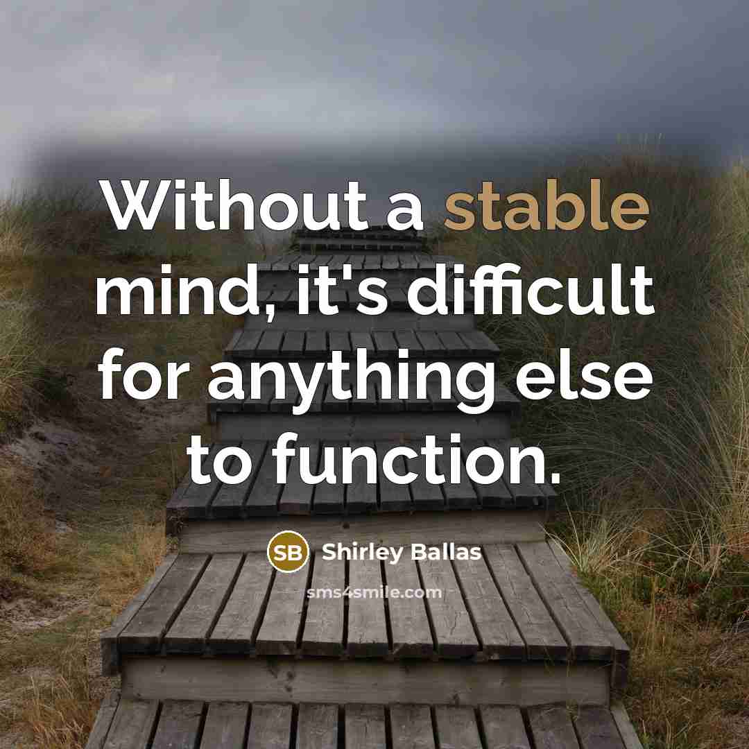 “Without a stable mind, it's difficult for anything else to function.” quote by Shirley Ballas
