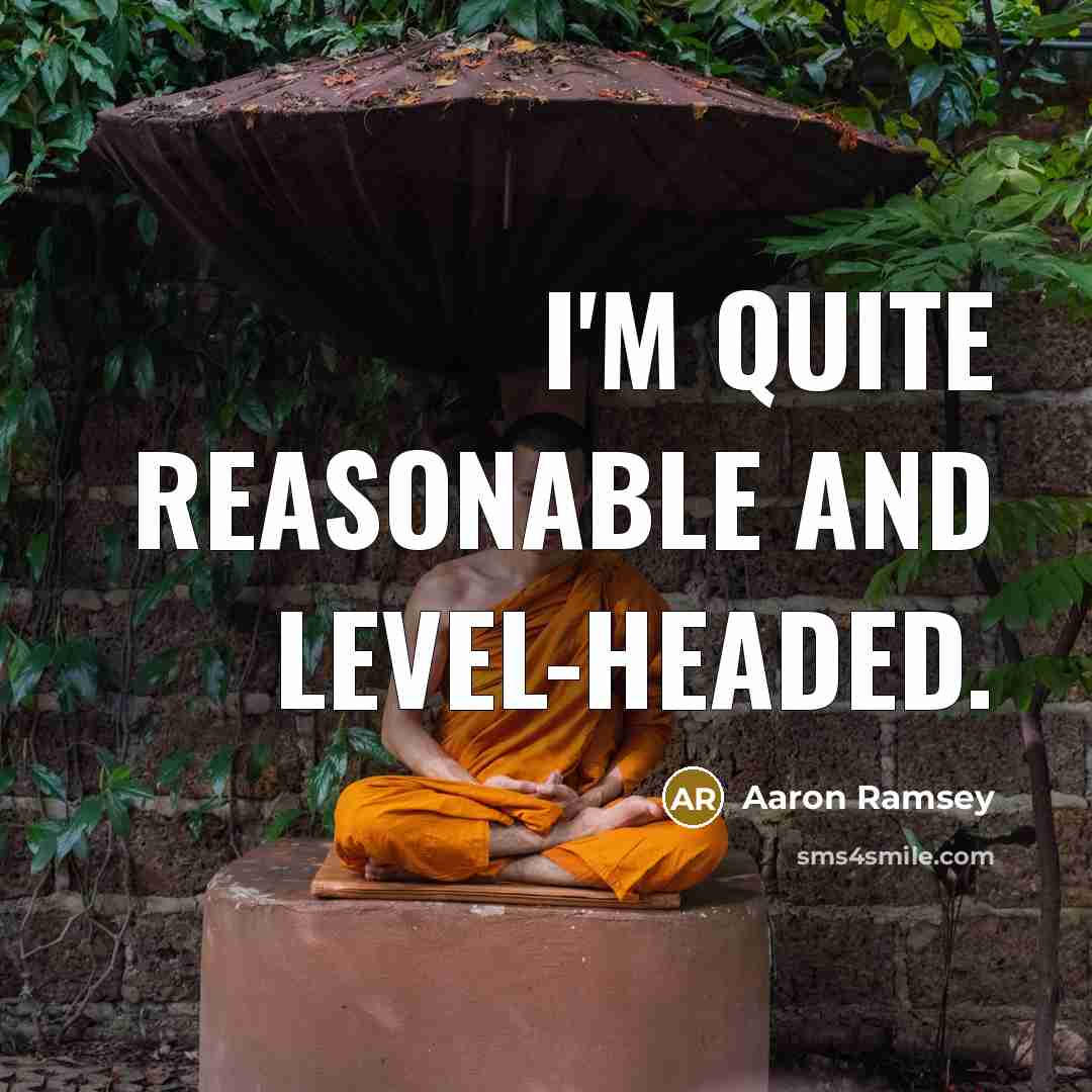 “I'm quite reasonable and level-headed.” quote by Aaron Ramsey