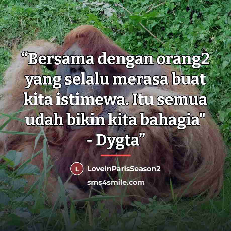 “Bersama dengan orang2 yang selalu merasa buat kita istimewa. Itu semua udah bikin kita bahagia" - Dygta” quote by LoveinParisSeason2